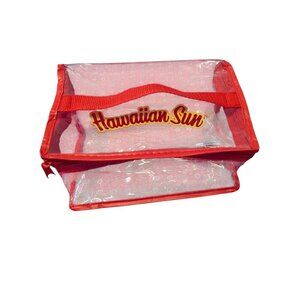 Vintage Hawaiian Sun Bag Clear Plastic Cosmetic Travel Suntan Lotion Toiletries